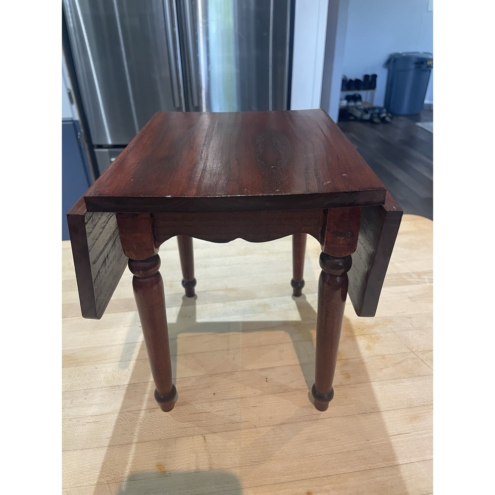 Salesman Sample Oak Wood Classic American Drop Leaf Sheraton Table Antique Vtg
